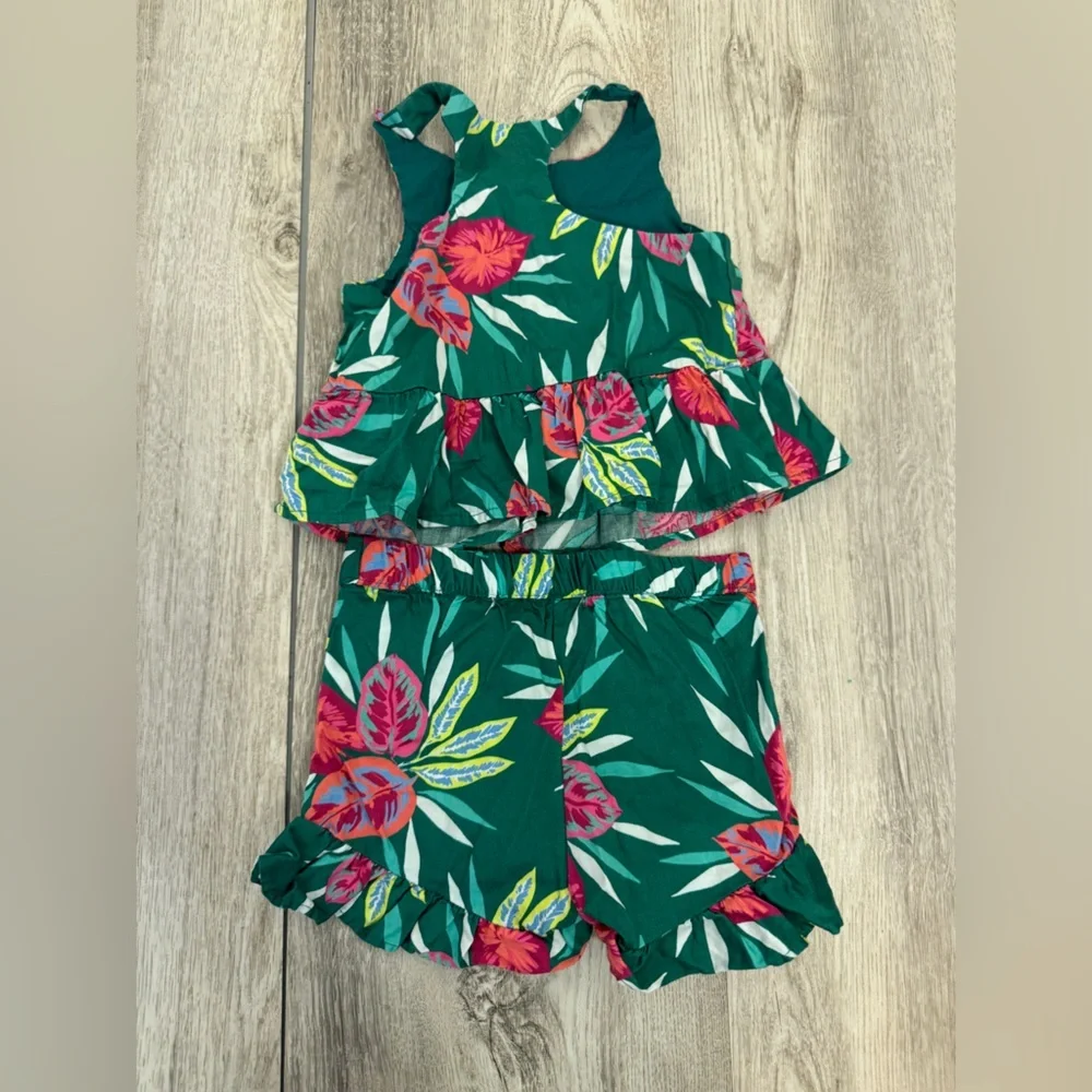 OshKosh B'gosh Green tropical Floral Kids Shorts Set